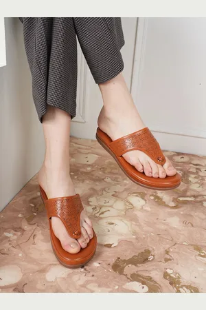 Mast & Harbour Women Textured T-Strap Flats