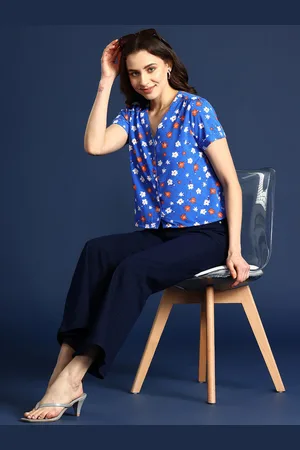 Mast & Harbour Floral Print Shirt Style Top