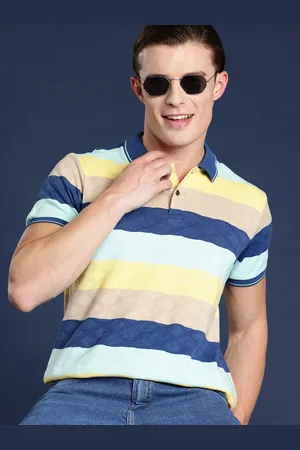 Mast & Harbour Men Striped Polo Collar T-shirt
