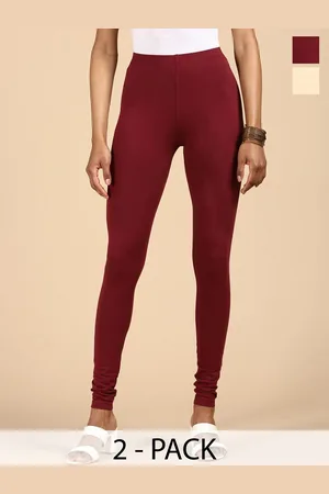 De Moza Pack Of 2 Cotton Churidar Length Leggings