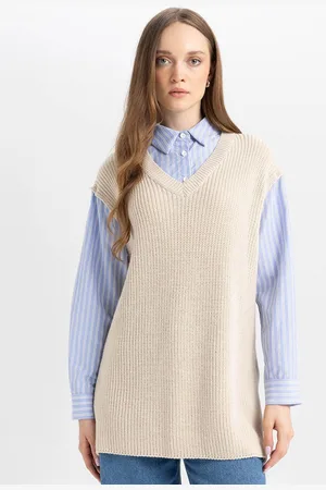 DeFacto Women Knitted V-Neck Sweater Vest