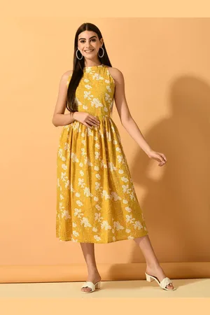 Kalini Women Floral Printed Midi Fit & Flare Dress