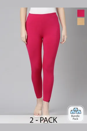 Twin Birds Pack Of 2 Women Solid Skinny Fit High Ankle Cropped Leggings
