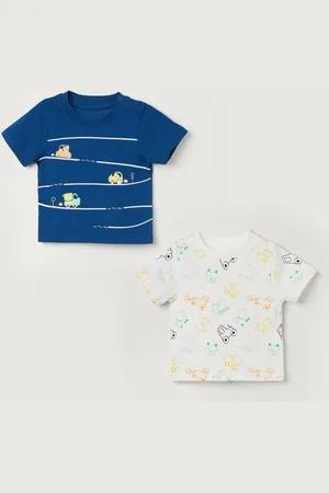 Lifestyle Boys Pack Of 2 Conversational Printed Round Neck Cotton T-shirts