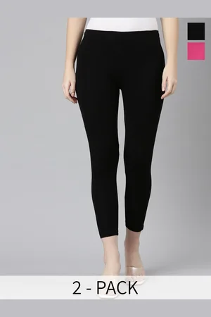 Twin Birds Pack Of 2 Women Solid Skinny Fit High Ankle Cropped Leggings