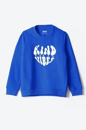 M&H Girls Typography Printed Sweatshirt