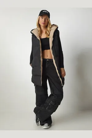 Happiness istanbul Women Solid Longline Puffer Jacket