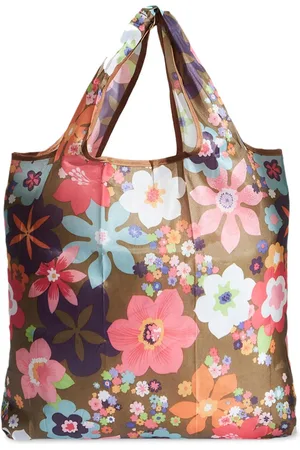 TEAL Floral Printed Shopper Tote Bag