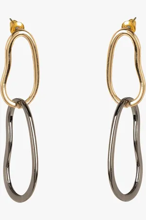 Kazo Gold Plated Contemporary Drop Earrings