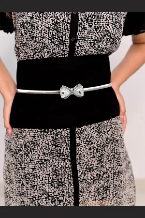 Lucky Jewellery Women Silver-Plated Embellished Kamarband Belt