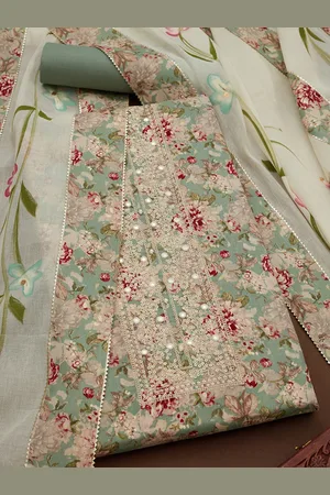Soch Floral Printed Embroidered Sequinned Unstitched Dress Material