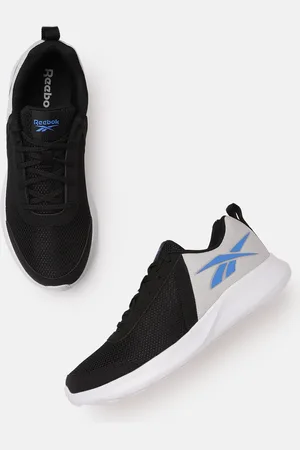 Reebok Men Black & Grey Woven Design & Colourblocked Edge Identity Running Shoes
