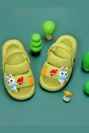 Yellow bee Girls Self Design Clogs