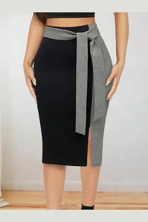 Roadster The Lifestyle Co Colourblocked Formal Midi Skirt