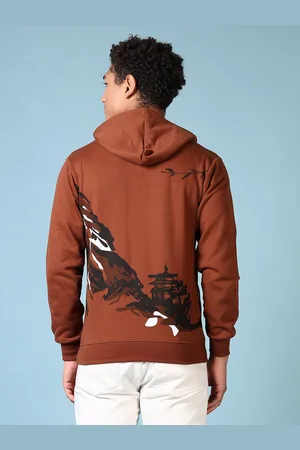 V-Mart Men Printed Hooded Sweatshirt