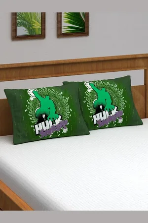 Marvel Kids Pack of 2 Green Hulk Printed Pillow Cover