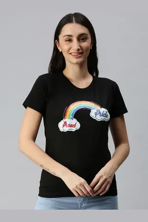 BRATMA Women Black & Red Typography Printed T-shirt