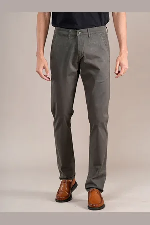 CANTABIL Men Regular Fit Mid-Rise Cotton Trousers