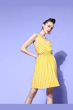 Berrylush Striped A-Line Dress