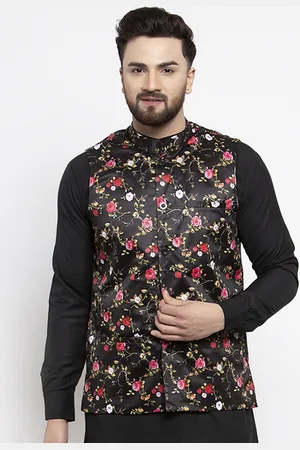 Jompers Men Multicoloured FLoral Print Waistcoat