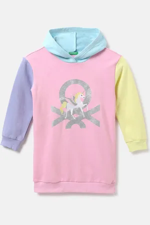Benetton Girls Pink Printed Sweatshirt