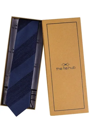 The Tie Hub Men Striped Skinny Tie