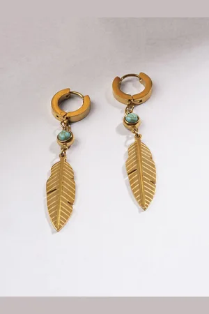 EL REGALO Feather Shaped Drop Earrings