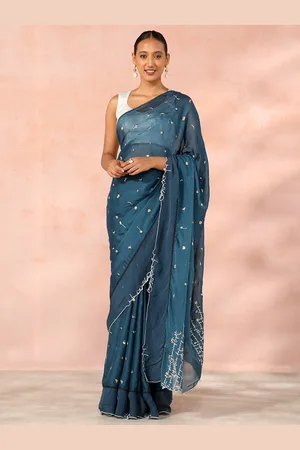 Taneira Floral Embroidered Organza Saree