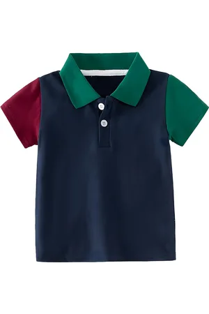 BAESD Kids Colourblocked Polo Collar Short Sleeves T-shirt