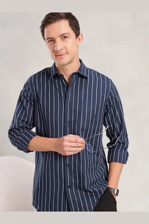 Nautica Men Premium Striped Pure Cotton Casual Shirt