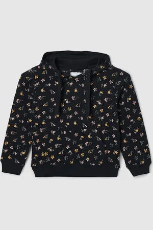 Max Collection Girls Floral Printed Hooded Pullover