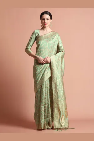 Jaipur Silk Banarasi Zari Woven Heavy Saree