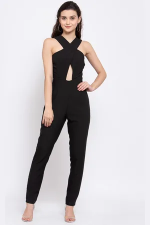 iki chic Women Black Solid Basic Jumpsuit