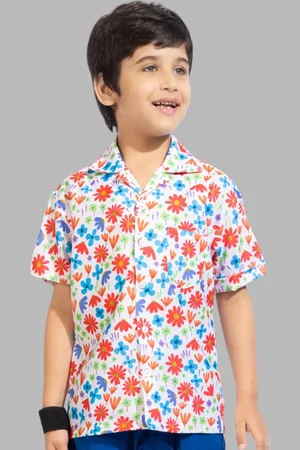 BAESD Unisex Kids Comfort Floral Opaque Printed Casual Shirt