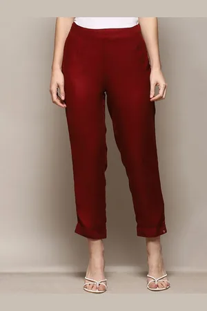 Biba Women Relaxed Straight Fit Mid-Rise Cropped Trouser