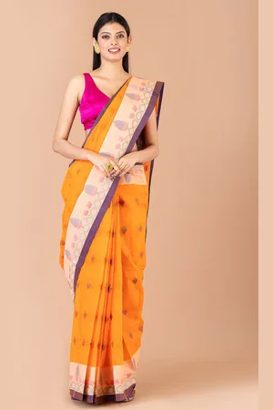 Laa Calcutta Ethnic Motif Pure Cotton Taant Saree