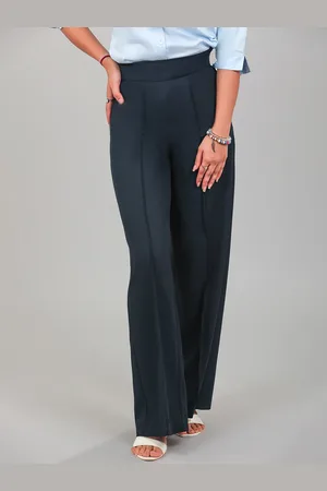 Blue Bird Women Relaxed Loose Fit High-Rise Trousers
