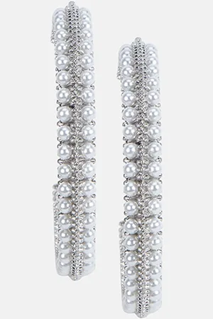 Kazo Classic Pearl Studded Hoop Earrings