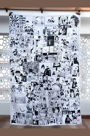 COMICSENSE White & Black Naruto Anime Shinobi Manga Printed Tapestry