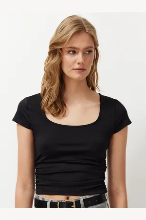 Trendyol Women Scoop Neck Short Sleeves Crop Top