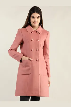 Dlanxa Women Pink Solid Knee Length Trench Coat