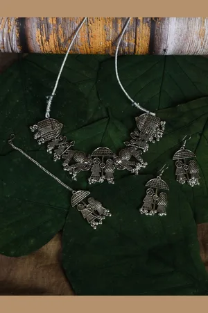 HOUSE OF ARLI Silver-Plated Beaded Jewellery Set