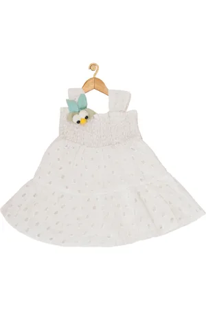 Creative Girls Smocked Cotton Fit & Flare Dress