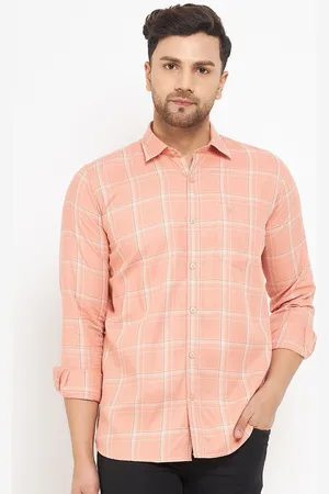 Duke Men Slim Fit Windowpane Checked Cotton Knitted Casual Shirt