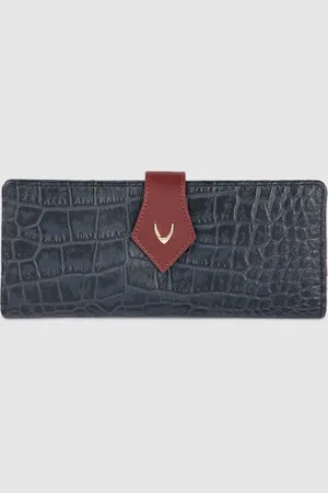Hidesign Women Blue Textured Leather Two Fold Wallet