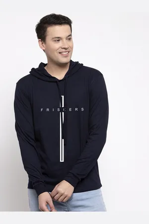 Friskers Men Navy Blue T-shirt