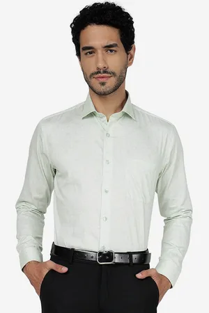 Metal Men Green Slim Fit Opaque Printed Casual Shirt