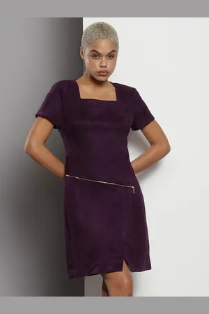 Calvin Klein Square Neck Opaque Peplum Dress