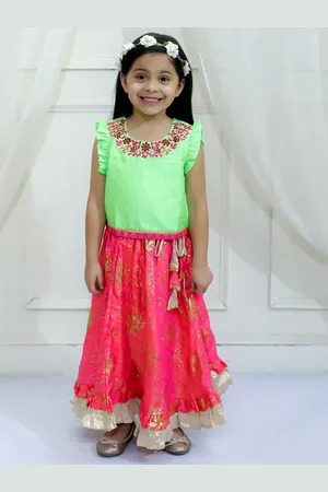 Twisha Girls Embellished Top with Skirt