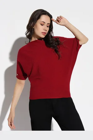 SHOWOFF Women Solid Boat Neck Acrylic Top